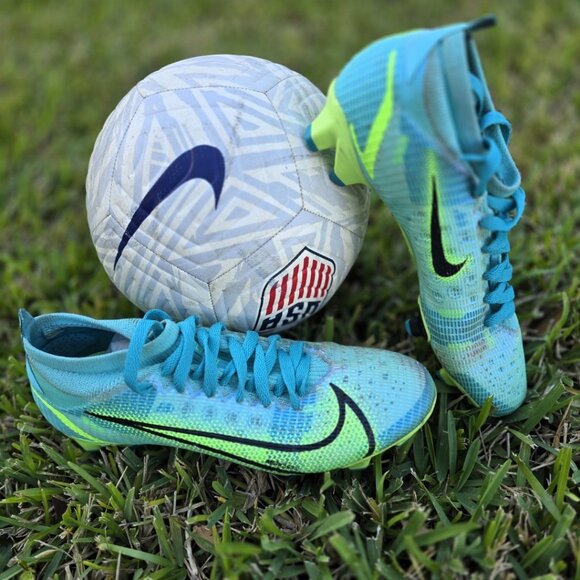 Nike Mercurial Vapor 14 Elite FG Soccer Cleats – Blue Glow/Volt – Size 8 - Picture 2 of 4
